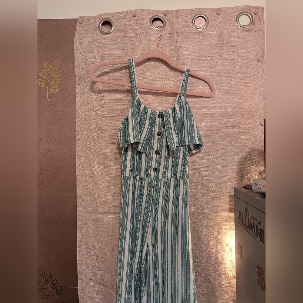 Eyeshadow Girls teal and white long pants jumpsuit‎ size 10 - Picture 11 of 12